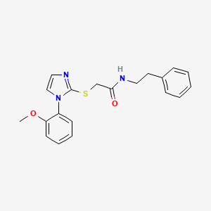 molecular formula C20H21N3O2S B2758307 2-((1-(2-甲氧基苯基)-1H-咪唑-2-基)硫)-N-苯乙基乙酰胺 CAS No. 897758-04-2