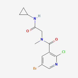 molecular formula C12H13BrClN3O2 B2758317 2-[1-(5-bromo-2-chloropyridin-3-yl)-N-methylformamido]-N-cyclopropylacetamide CAS No. 1455348-84-1