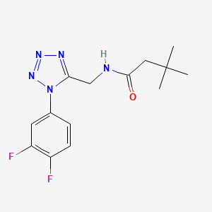 molecular formula C14H17F2N5O B2758325 N-{[1-(3,4-difluorophenyl)-1H-1,2,3,4-tetrazol-5-yl]methyl}-3,3-dimethylbutanamide CAS No. 1005306-18-2