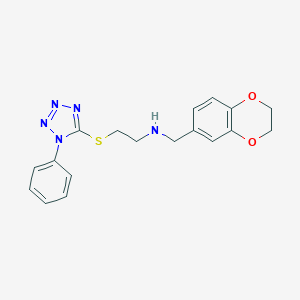 N-(2,3-dihydro-1,4-benzodioxin-6-ylmethyl)-2-[(1-phenyl-1H-tetrazol-5-yl)thio]ethanamine