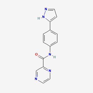 N-(4-(1H-pyrazol-3-yl)phenyl)pyrazine-2-carboxamide