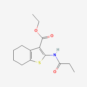 molecular formula C14H19NO3S B2758341 乙酸2-(丙酰氨基)-4,5,6,7-四氢-1-苯并噻吩-3-羧酸乙酯 CAS No. 62159-42-6