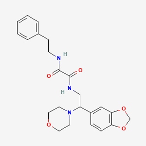 molecular formula C23H27N3O5 B2758361 N1-(2-(benzo[d][1,3]dioxol-5-yl)-2-morpholinoethyl)-N2-phenethyloxalamide CAS No. 896333-66-7
