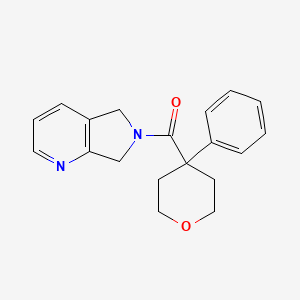 molecular formula C19H20N2O2 B2758372 (4-苯基四氢-2H-吡喃-4-基)(5H-吡咯并[3,4-b]吡啶-6(7H)-基)甲酮 CAS No. 2195938-23-7