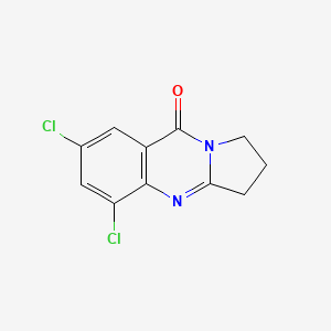 molecular formula C11H8Cl2N2O B2758373 5,7-dichloro-1H,2H,3H,9H-pyrrolo[2,1-b]quinazolin-9-one CAS No. 730992-38-8