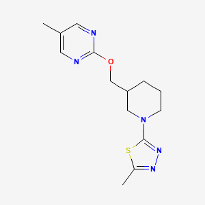 2-Methyl-5-[3-[(5-methylpyrimidin-2-yl)oxymethyl]piperidin-1-yl]-1,3,4-thiadiazole