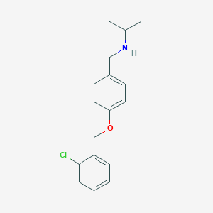 molecular formula C17H20ClNO B275838 N-{4-[(2-chlorobenzyl)oxy]benzyl}-N-isopropylamine 