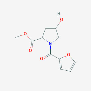 molecular formula C11H13NO5 B2758381 甲基-1-(2-呋喃甲酰)-4-羟基-2-吡咯啉羧酸酯 CAS No. 251310-49-3