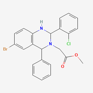 molecular formula C23H20BrClN2O2 B2758387 甲酸2-[6-溴-2-(2-氯苯基)-4-苯基-2,4-二氢-1H-喹唑啉-3-基]乙酯 CAS No. 381692-67-7