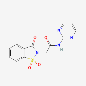 N-pyrimidin-2-yl-2-(1,1,3-trioxo-1,2-benzothiazol-2-yl)acetamide