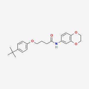 molecular formula C22H27NO4 B2758395 4-(4-tert-butylphenoxy)-N-(2,3-dihydro-1,4-benzodioxin-6-yl)butanamide CAS No. 459414-86-9