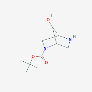 molecular formula C10H18N2O3 B2758400 Tert-butyl 7-hydroxy-2,5-diazabicyclo[2.2.1]heptane-2-carboxylate CAS No. 1822580-98-2