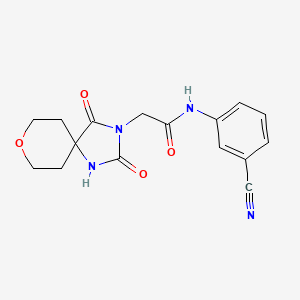 molecular formula C16H16N4O4 B2758406 N-(3-cyanophenyl)-2-(2,4-dioxo-8-oxa-1,3-diazaspiro[4.5]dec-3-yl)acetamide CAS No. 1775457-21-0