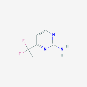 molecular formula C6H7F2N3 B2758407 4-(1,1-二氟乙基)嘧啶-2-胺 CAS No. 2418694-20-7