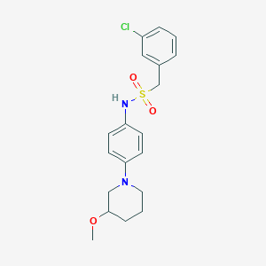 molecular formula C19H23ClN2O3S B2758411 1-(3-Chlorophenyl)-N-[4-(3-methoxypiperidin-1-YL)phenyl]methanesulfonamide CAS No. 1797345-44-8