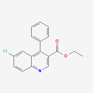 molecular formula C18H14ClNO2 B2758426 Ethyl 6-chloro-4-phenylquinoline-3-carboxylate CAS No. 128832-35-9