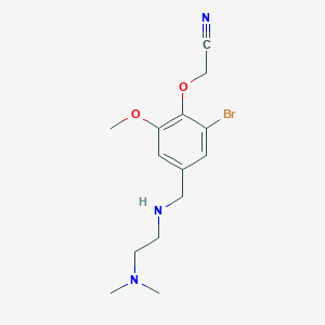 molecular formula C14H20BrN3O2 B275843 [2-Bromo-4-({[2-(dimethylamino)ethyl]amino}methyl)-6-methoxyphenoxy]acetonitrile 