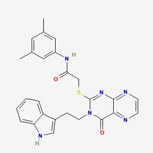 molecular formula C26H24N6O2S B2758441 N-(3,5-dimethylphenyl)-2-({3-[2-(1H-indol-3-yl)ethyl]-4-oxo-3,4-dihydropteridin-2-yl}thio)acetamide CAS No. 902881-95-2