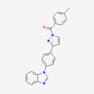 molecular formula C24H18N4O B2758444 {3-[4-(1H-1,3-benzimidazol-1-yl)phenyl]-1H-pyrazol-1-yl}(4-methylphenyl)methanone CAS No. 956964-70-8