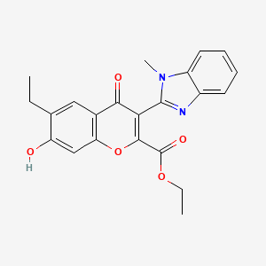 ethyl 6-ethyl-7-hydroxy-3-(1-methyl-1H-1,3-benzodiazol-2-yl)-4-oxo-4H-chromene-2-carboxylate