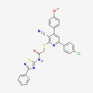 2-[6-(4-chlorophenyl)-3-cyano-4-(4-methoxyphenyl)pyridin-2-yl]sulfanyl-N-(3-phenyl-1,2,4-thiadiazol-5-yl)acetamide