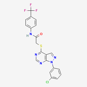 2-((1-(3-chlorophenyl)-1H-pyrazolo[3,4-d]pyrimidin-4-yl)thio)-N-(4-(trifluoromethyl)phenyl)acetamide
