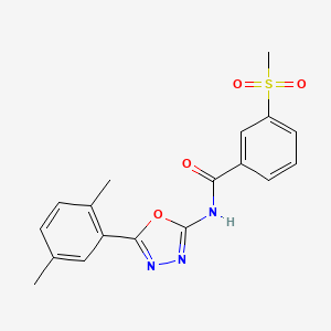 N-[5-(2,5-dimethylphenyl)-1,3,4-oxadiazol-2-yl]-3-methylsulfonylbenzamide