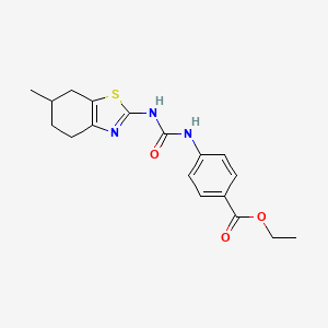 molecular formula C18H21N3O3S B2758465 乙酸4-(3-(6-甲基-4,5,6,7-四氢苯并[d]噻唑-2-基)脲基)苯甲酯 CAS No. 313395-64-1