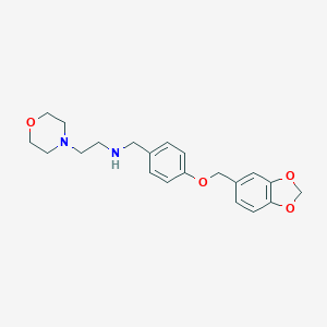 molecular formula C21H26N2O4 B275847 N-[4-(1,3-benzodioxol-5-ylmethoxy)benzyl]-2-(morpholin-4-yl)ethanamine 