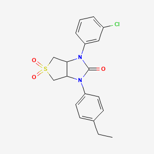molecular formula C19H19ClN2O3S B2758475 1-(3-chlorophenyl)-3-(4-ethylphenyl)tetrahydro-1H-thieno[3,4-d]imidazol-2(3H)-one 5,5-dioxide CAS No. 873811-35-9