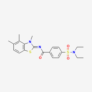 molecular formula C21H25N3O3S2 B2758483 4-(二乙基磺酰基)-N-(3,4,5-三甲基-1,3-苯并噻唑-2-基亚甲基)苯甲酰胺 CAS No. 850911-29-4