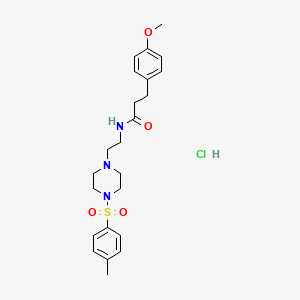 3-(4-methoxyphenyl)-N-(2-(4-tosylpiperazin-1-yl)ethyl)propanamide hydrochloride