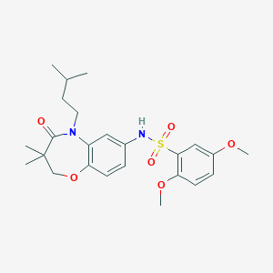 N-(5-isopentyl-3,3-dimethyl-4-oxo-2,3,4,5-tetrahydrobenzo[b][1,4]oxazepin-7-yl)-2,5-dimethoxybenzenesulfonamide