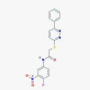 N-(4-fluoro-3-nitrophenyl)-2-(6-phenylpyridazin-3-yl)sulfanylacetamide