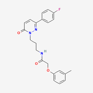 molecular formula C22H22FN3O3 B2758513 N-(3-(3-(4-fluorophenyl)-6-oxopyridazin-1(6H)-yl)propyl)-2-(m-tolyloxy)acetamide CAS No. 1058499-17-4