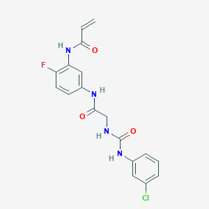 N-[5-[[2-[(3-Chlorophenyl)carbamoylamino]acetyl]amino]-2-fluorophenyl]prop-2-enamide