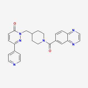 molecular formula C24H22N6O2 B2758528 6-(Pyridin-4-yl)-2-{[1-(quinoxaline-6-carbonyl)piperidin-4-yl]methyl}-2,3-dihydropyridazin-3-one CAS No. 2097925-48-7