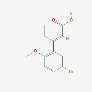 molecular formula C12H13BrO3 B2758529 (2E)-3-(5-bromo-2-methoxyphenyl)pent-2-enoic acid CAS No. 1216329-76-8