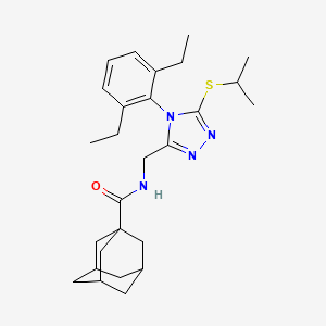 N-[[4-(2,6-diethylphenyl)-5-propan-2-ylsulfanyl-1,2,4-triazol-3-yl]methyl]adamantane-1-carboxamide