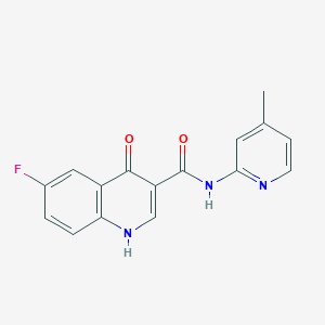 molecular formula C16H12FN3O2 B2758536 6-fluoro-4-hydroxy-N-(4-methylpyridin-2-yl)quinoline-3-carboxamide CAS No. 955328-34-4
