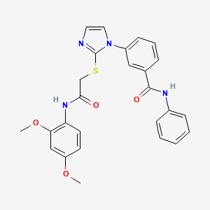 3-(2-((2-((2,4-dimethoxyphenyl)amino)-2-oxoethyl)thio)-1H-imidazol-1-yl)-N-phenylbenzamide