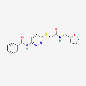 N-(6-((2-oxo-2-(((tetrahydrofuran-2-yl)methyl)amino)ethyl)thio)pyridazin-3-yl)benzamide