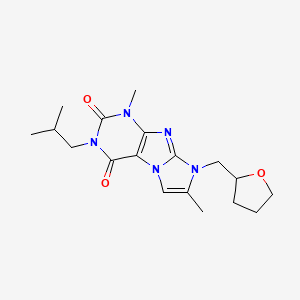 3-isobutyl-1,7-dimethyl-8-((tetrahydrofuran-2-yl)methyl)-1H-imidazo[2,1-f]purine-2,4(3H,8H)-dione