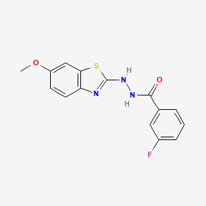 3-fluoro-N'-(6-methoxy-1,3-benzothiazol-2-yl)benzohydrazide