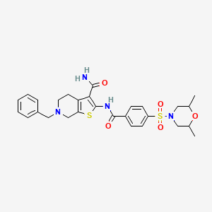 6-Benzyl-2-(4-((2,6-dimethylmorpholino)sulfonyl)benzamido)-4,5,6,7-tetrahydrothieno[2,3-c]pyridine-3-carboxamide