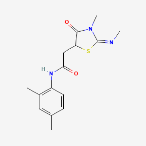N-(2,4-dimethylphenyl)-2-(3-methyl-2-methylimino-4-oxo-1,3-thiazolidin-5-yl)acetamide