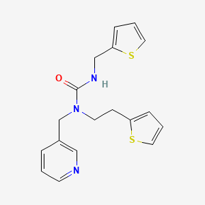 molecular formula C18H19N3OS2 B2758582 1-(吡啶-3-基甲基)-1-(2-(噻吩-2-基)乙基)-3-(噻吩-2-基甲基)脲 CAS No. 1396792-95-2