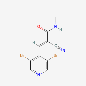 molecular formula C10H7Br2N3O B2758584 (E)-2-Cyano-3-(3,5-dibromopyridin-4-yl)-N-methylprop-2-enamide CAS No. 2094959-90-5