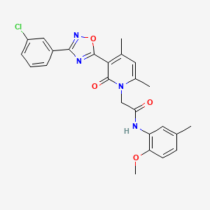 2-(3-(3-(3-chlorophenyl)-1,2,4-oxadiazol-5-yl)-4,6-dimethyl-2-oxopyridin-1(2H)-yl)-N-(2-methoxy-5-methylphenyl)acetamide