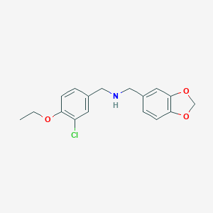 molecular formula C17H18ClNO3 B275859 N-(1,3-benzodioxol-5-ylmethyl)-N-(3-chloro-4-ethoxybenzyl)amine 